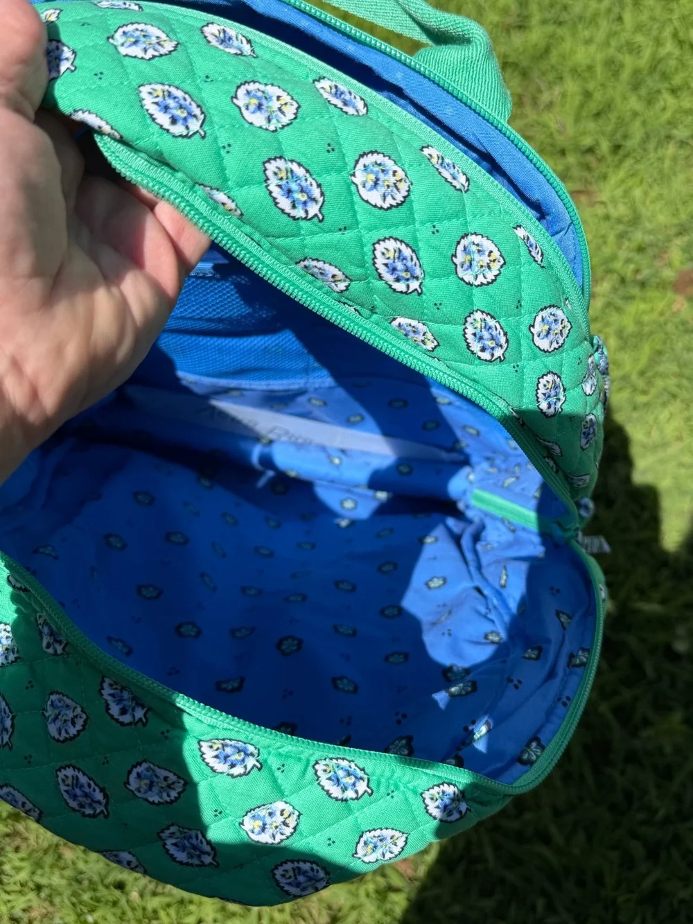 Vera Bradley Campus Backpack Garden Green Leaf NWT